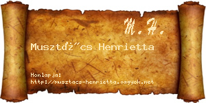 Musztács Henrietta névjegykártya